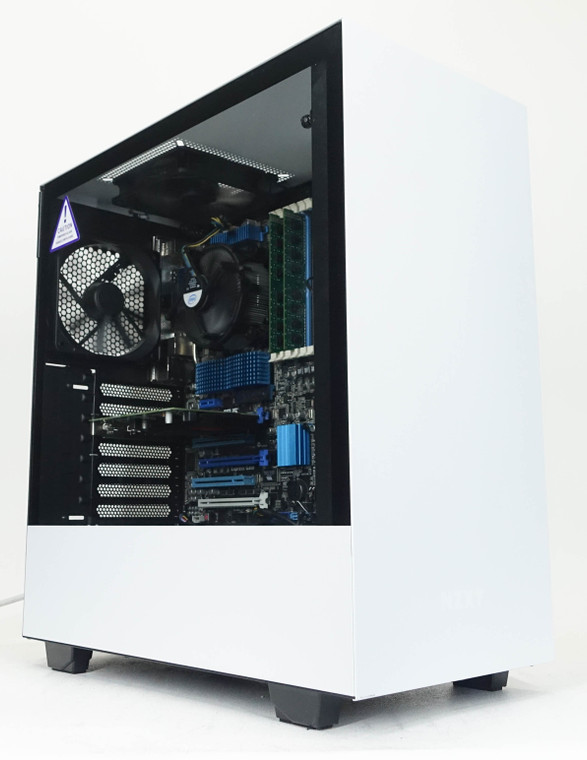 Custom Gaming PC Computer i7-950 3.0 GHz 8 GB RAM 256GB 2.5" SSD RX 550 2GB NZXT H510 White Reconditioned