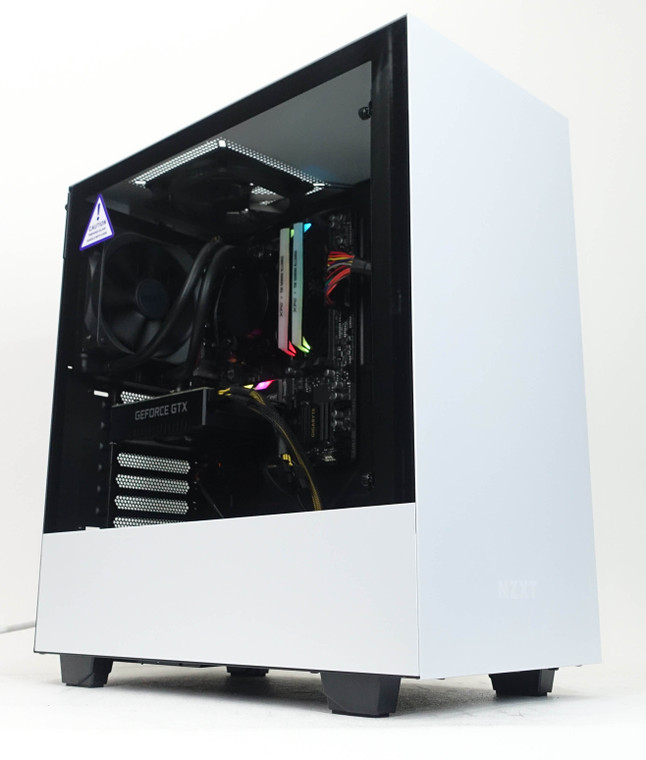 Custom RGB Gaming PC Computer Ryzen 7 3700X 16GB 500GB NVME GTX 1660 Super 6GB NZXT H510 White Reconditioned