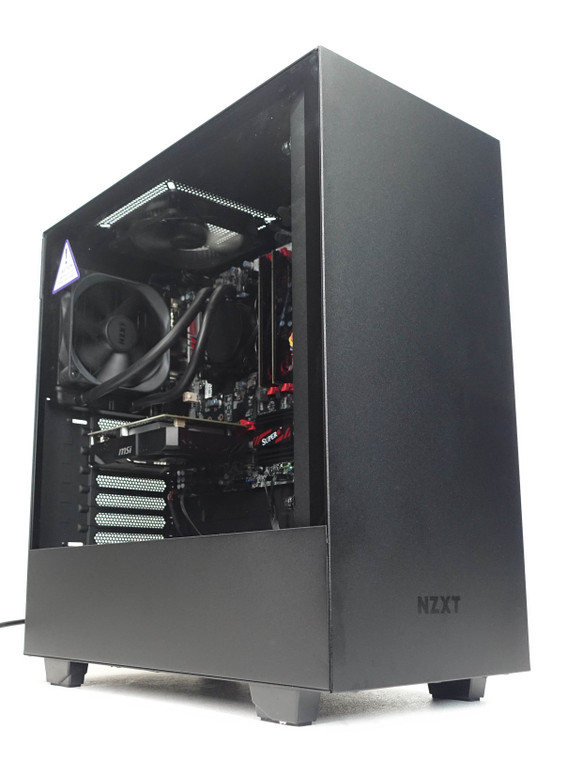 Custom Gaming PC Computer i5-6600K 3.5GHz 16GB 256GB 2.5" SSD 1TB HDD RX 560 4GB NZXT H510 Black/Red Reconditioned