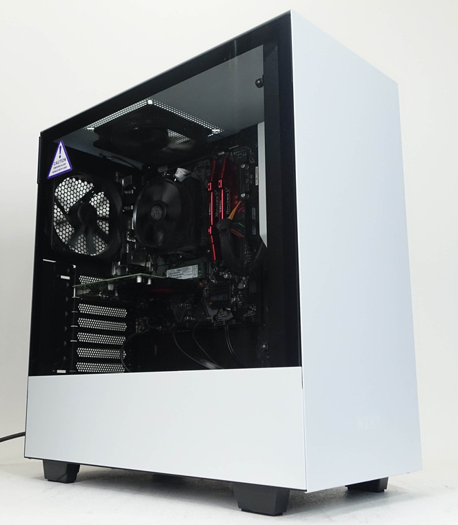 Custom Gaming PC Computer Ryzen 5 2600 3.4GHz 16GB 240GB M.2 1TB HDD R7 450 2GB NZXT H510 White Reconditioned