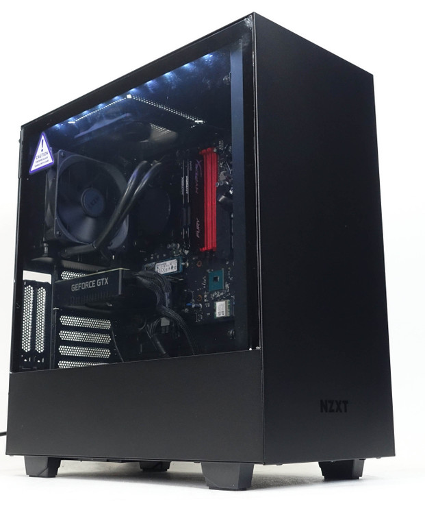 Gaming PC i7-9700kf 3.6GHz 16GB RAM 512GB NVME M.2 SSD GTX 1660Ti 6GB Computer NZXT H510i Black Reconditioned