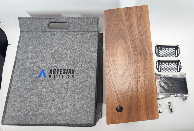 Walnut Computer Case Artesian Builds Custom Pluto Walnut Wood Brown SFF Mini ITX Computer ...