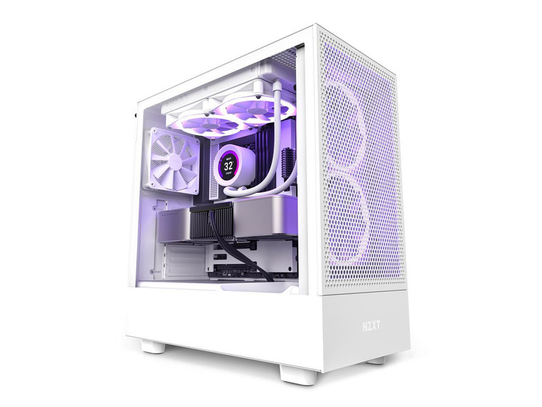 NZXT H5 Flow CC-H51FW-01 White ATX Mid Tower Tempered Glass Computer Case