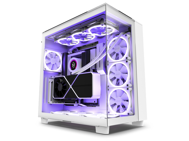 NZXT H9 Elite CM-H91EW-01 White ATX Mid Tower Tempered Glass Computer Case