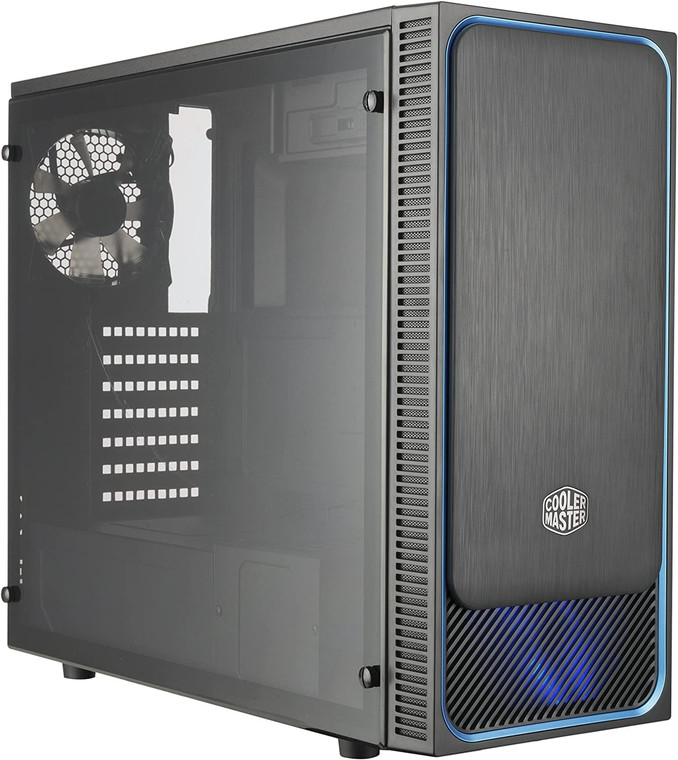 Cooler Master MasterBox E500L Black/Blue ATX Mid Tower Desktop Computer Case