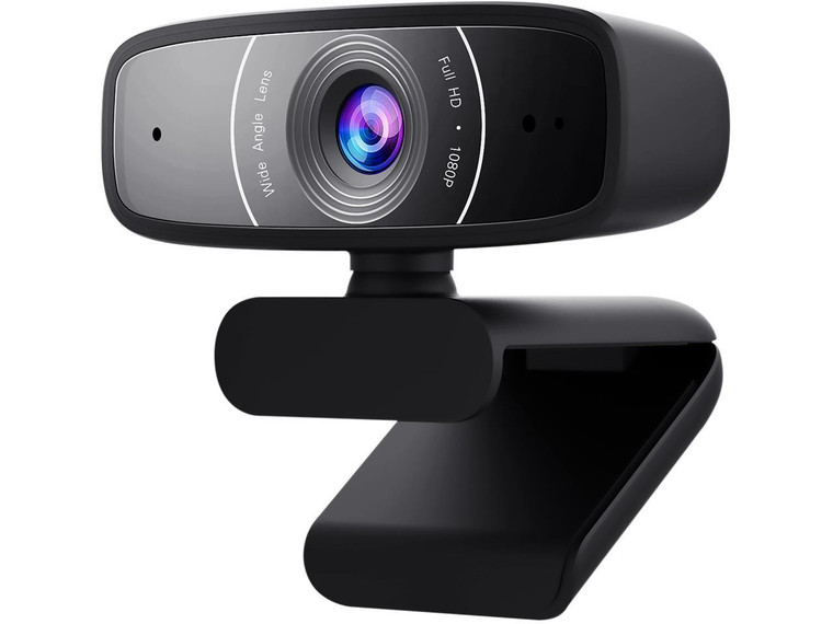 ASUS Webcam C3 1080p HD USB Camera Beamforming Microphone Tilt-adjustable Black