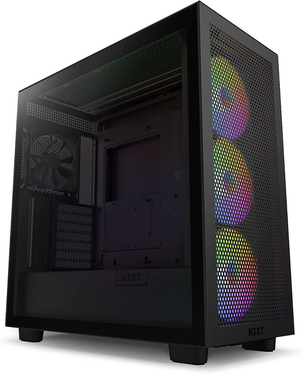 NZXT H7 Flow RGB CM-H71FB-R1 Black ATX Mid Tower RGB Desktop Computer Case