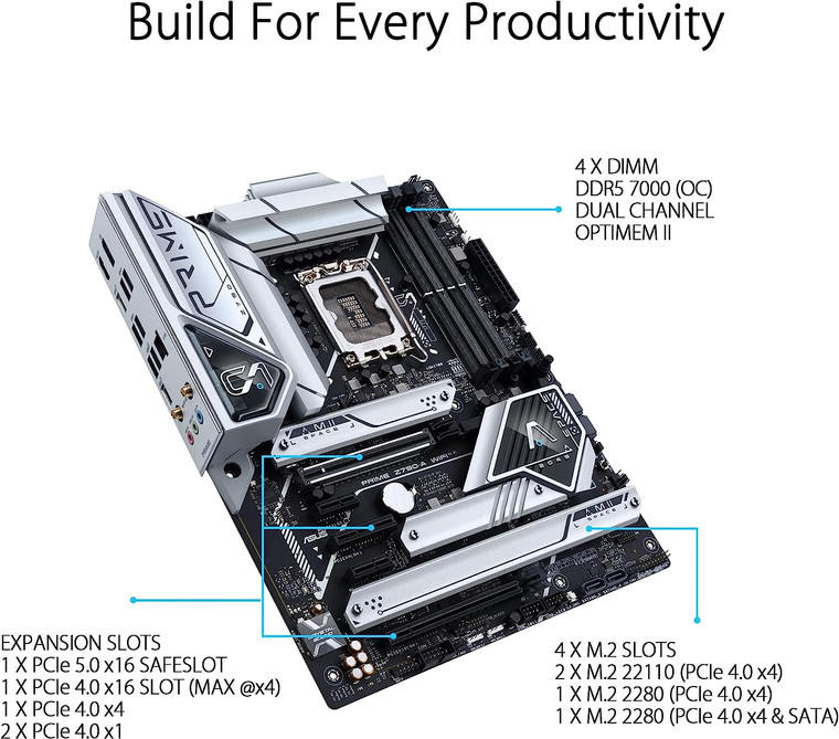 ASUS PRIME Z790-A WIFI Intel LGA 1700 Z790 ATX M.2 Desktop Motherboard A