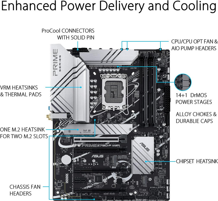 ASUS PRIME Z790-P WIFI Intel LGA 1700 Z790 ATX M.2 Desktop Motherboard A