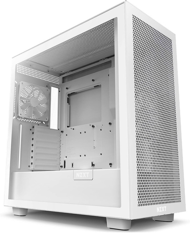 NZXT H7 Flow CM-H71FW-01 White ATX Mid Tower Desktop Computer Case