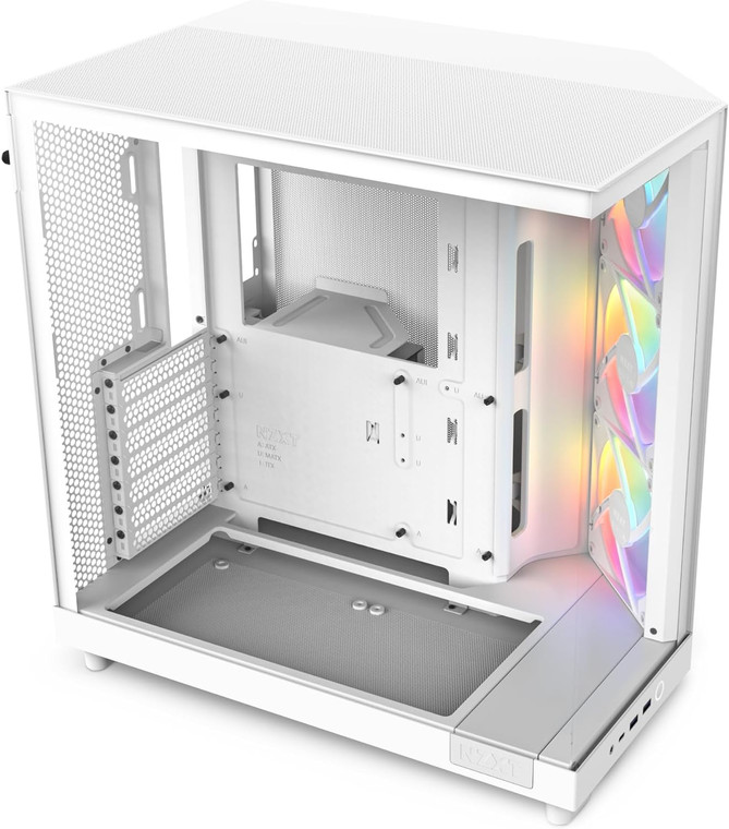 NZXT H6 Flow CC-H61FW-R1 White ATX Mid Tower RGB Desktop Computer Case