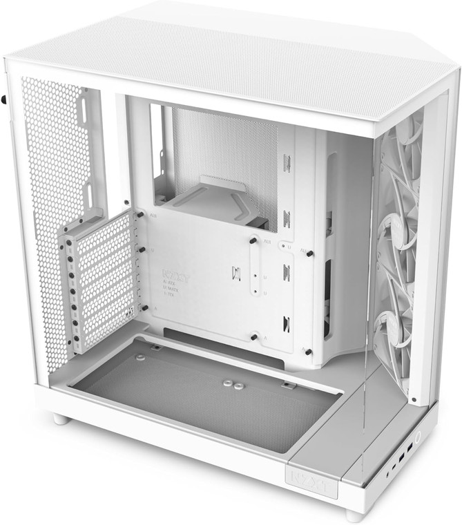 NZXT H6 Flow CC-H61FW-01 White ATX Mid Tower Desktop Computer Case