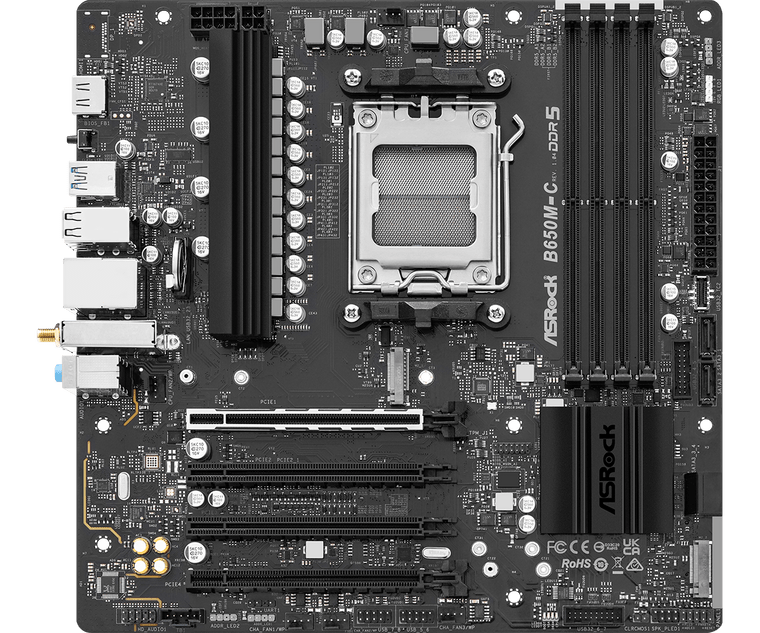 ASRock B650M-C AMD AM5 B650 MicroATX M.2 Desktop Motherboard A