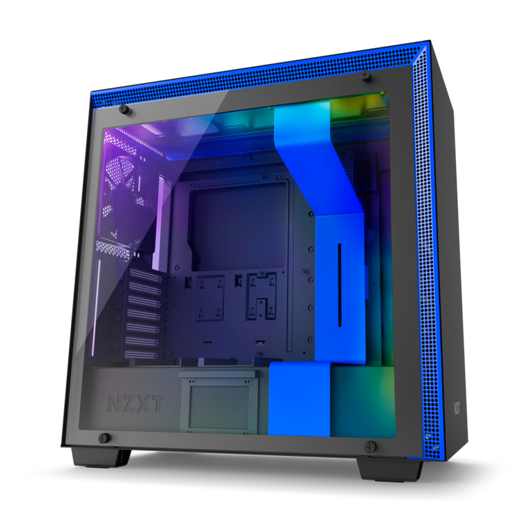 NZXT H700i Black/Blue RGB ATX Mid Mid Tower Case Tempered Glass Desktop Computer Case Reconditioned