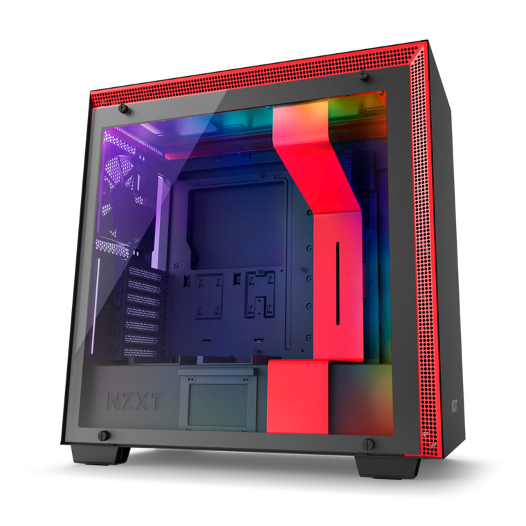 NZXT H700i Black/Red RGB ATX Mid Mid Tower Case Tempered Glass Desktop Computer Case Reconditioned