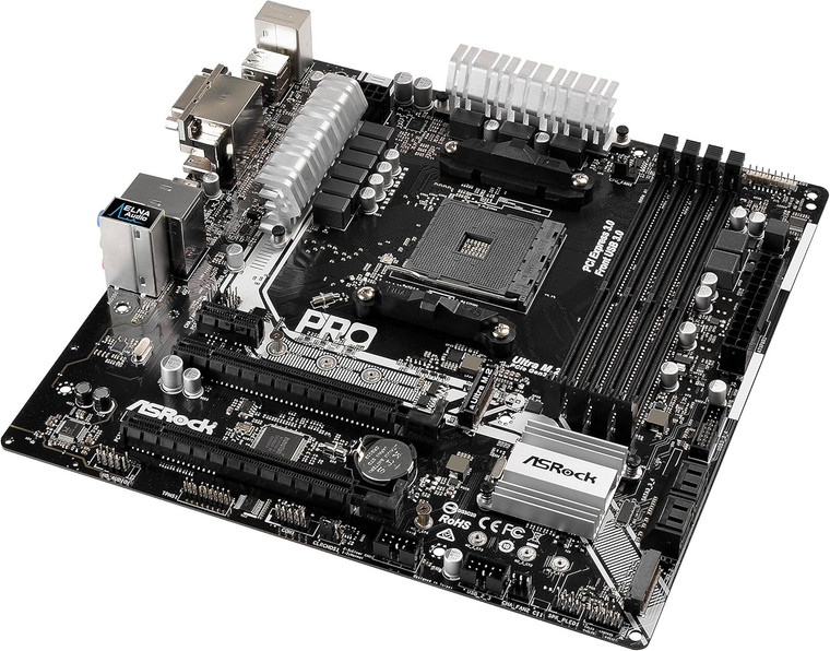 ASRock A320M Pro4 AMD Socket AM4 A320 MicroATX M.2 Desktop Motherboard A