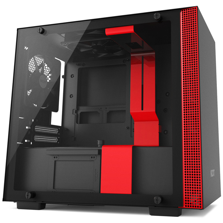 NZXT H200 Black/Red Mini-ITX Mini Tower Case Tempered Glass Desktop Computer Case Reconditioned