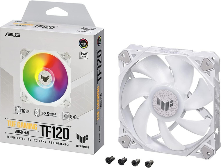 ASUS TUF Gaming TF120 ARGB Case Fan White Edition - Single Pack