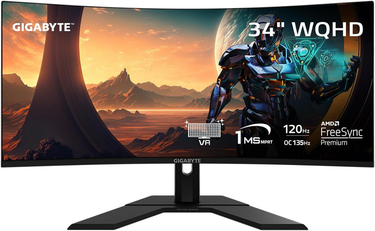Gigabyte GS34WQC VA 34" 120 Hz 3440 x 1440 Curved Gaming Monitor