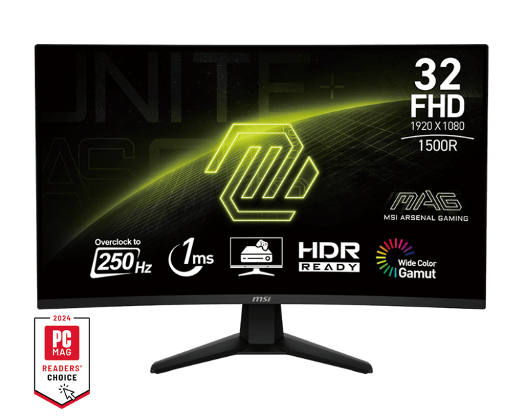 MSI MAG 32C6X 31.5" 1ms 1920 x 1080 (FHD) 250Hz Curved Gaming Monitor