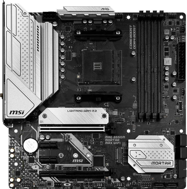 MSI MAG B550M MORTAR MAX WIFI AMD AM4 DDR4 MicroATX Desktop Motherboard