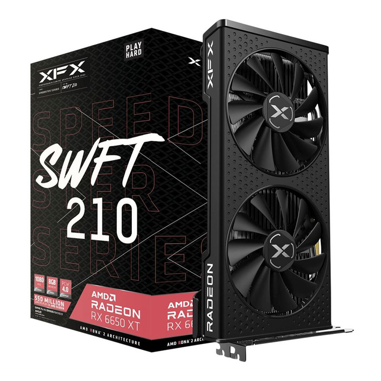 XFX Radeon RX 6650 XT 8GB Speedster SWFT210 GDDR6 Video Graphics Card GPU XFX Radeon RX 6650 XT 8GB Speedster SWFT210 GDDR6 Video Graphics Card GPU