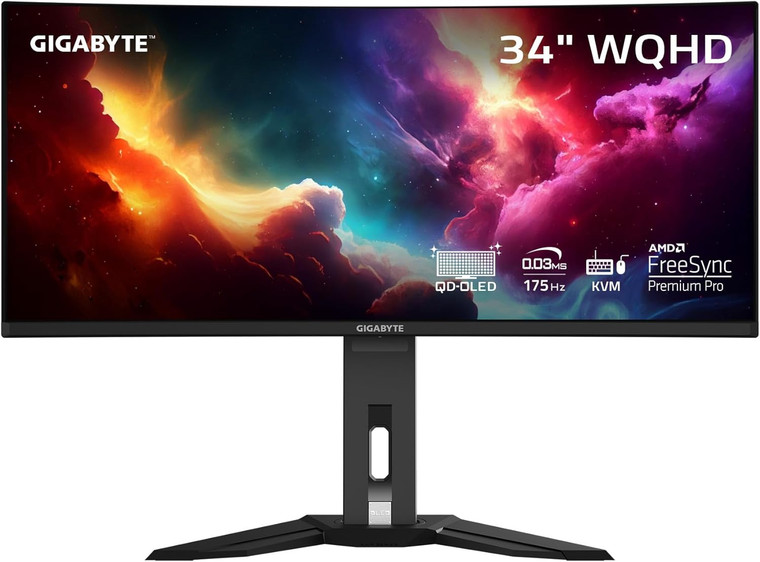 Gigabyte MO34WQC SA 34" 2K WQHD 3440 x 1440 175Hz Curved QD-OLED Gaming Monitor