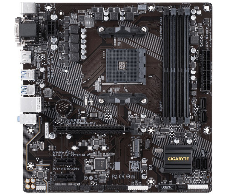 Gigabyte GA-A320MA-M.2 AMD Socket AM4 A320 MicroATX M.2 Desktop Motherboard A