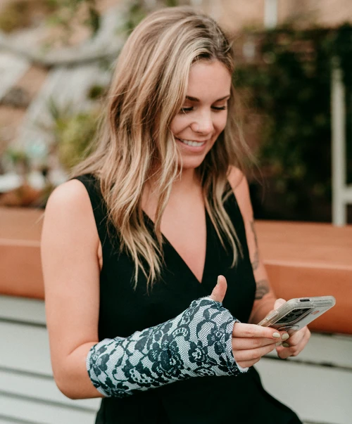Cover your arm cast this is Armz! in Evening Lace (GRAY)