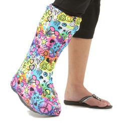 One of our best selling designs, Peace of Fun is shown here on a High Top orthotic walking boot.