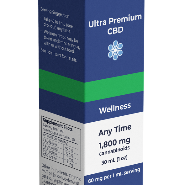 Ultra Premium CBD Daily Dose Wellness Any Time  product box