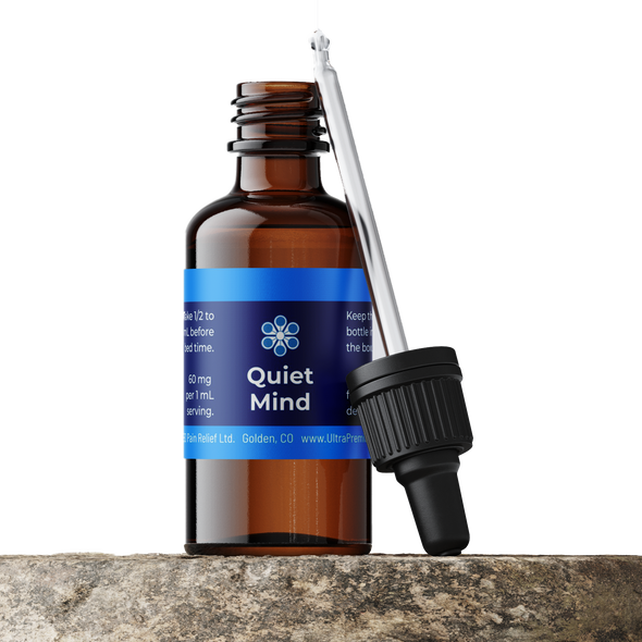 Ultra Premium CBD Daily Dose Quiet Mind product bottle Ultra Premium CBD Daily Dose Quiet Mind product bottle