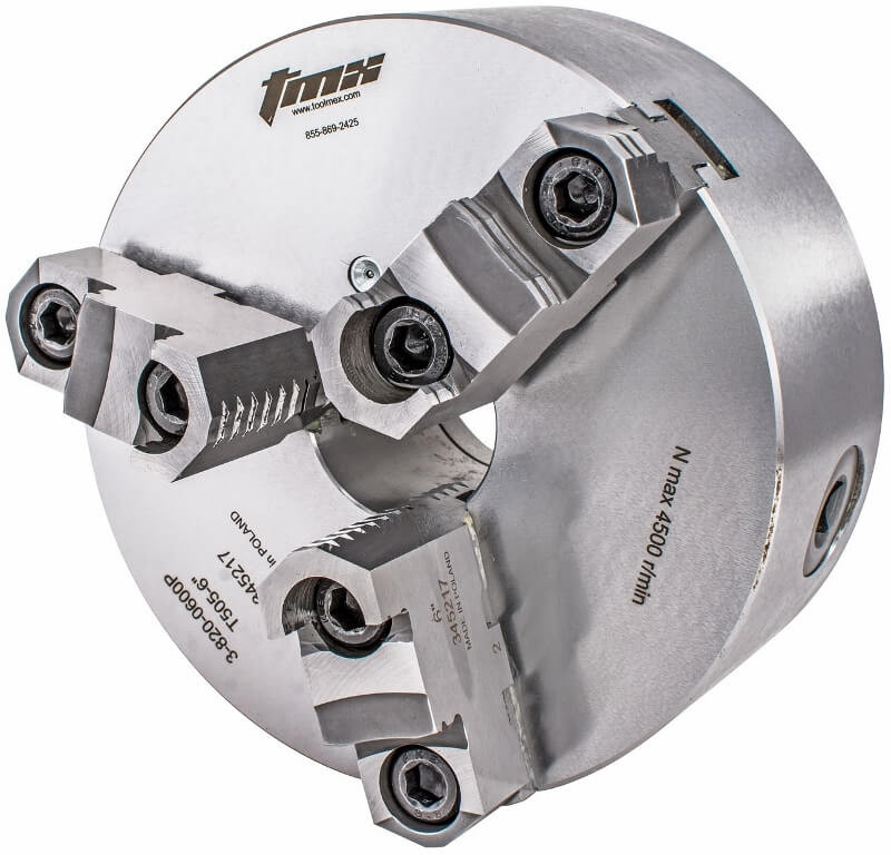 8" 3 JAW TOP REVERSIBLE SELF CENTERING PLAIN BACK LATHE CHUCK (3900-3402