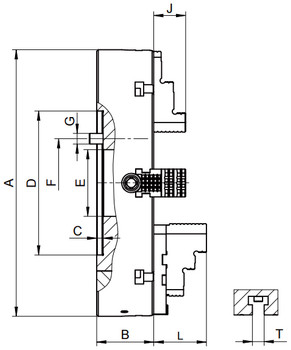 Bison 8 4 Jaw Independent Manual Chuck Plain Back Mount 7-855-0800F Bison 8 4 Jaw Independent Manual Chuck Plain Back Mount 7-855-0800F