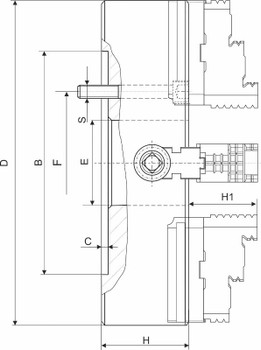 TMX 8 4 Jaw Independent Manual Chuck Plain Back Front Mount 3-855-0800P TMX 8 4 Jaw Independent Manual Chuck Plain Back Front Mount 3-855-0800P