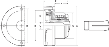 Pratt Burnerd 16C Air Powered Front Mount Dead Length Collet Chuck 2-38 - 6 Thread ATL207-16C46 Pratt Burnerd 16C Air Powered Front Mount Dead Length Collet Chuck 2-38 - 6 Thread ATL207-16C46