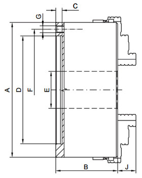 Bison 8 4 Jaw Combination Manual Chuck Plain Back 7-848-0800 Bison 8 4 Jaw Combination Manual Chuck Plain Back 7-848-0800