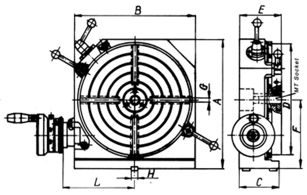 Bison 20 Horizontal & Vertical Low Profile Rotary Table 7-621-020