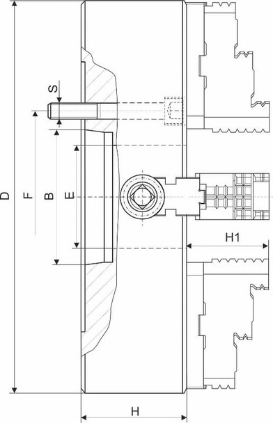 TMX 8 4 Jaw Independent Manual Chuck A2-6 Mount 3-856-0816P