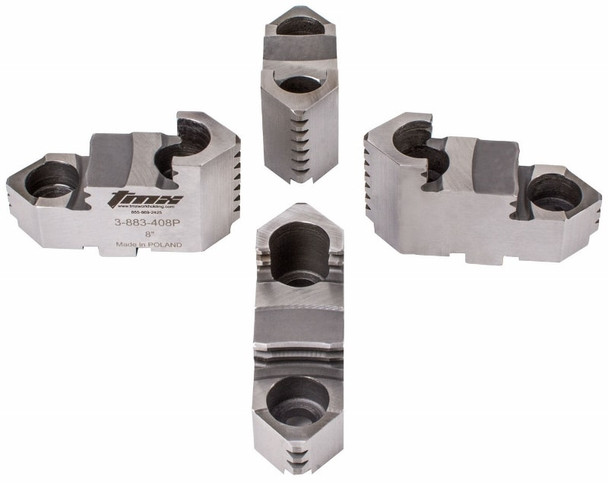 TMX Hard Top Jaws for 8 4 Jaw Scroll Chuck, 4 Piece Set, 3-883-408P