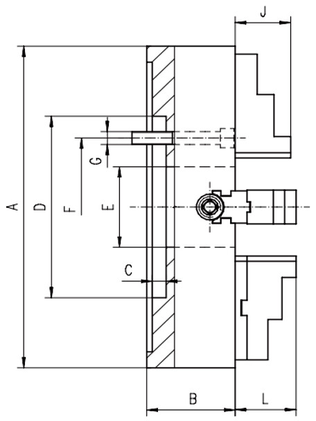 Bison 6 4 Jaw Independent Manual Chuck Plain Back 7-850-0600