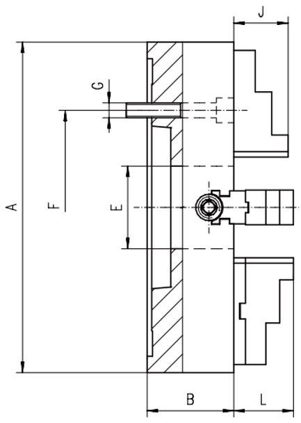 Bison 12 4 Jaw Independent Manual Chuck A2-8 Mount 7-851-1218