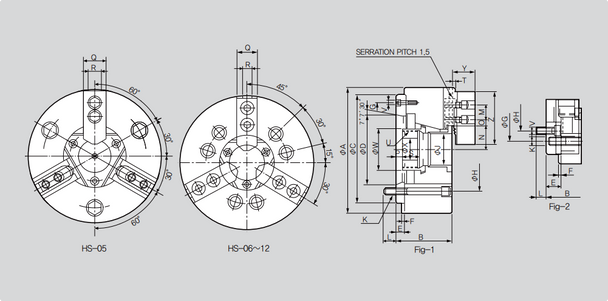 Samchully 10 3 Jaw Open Center Power Chuck A2-6 Adapter HS-10A06