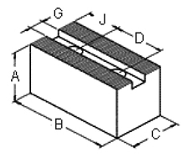 1.5mm x 60° Soft Top Jaws for 6 Power Chuck, Flat, Steel, PK3, KT 6100F