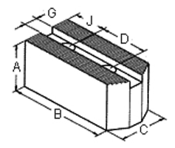 1.5mm x 60° Soft Top Jaws for 8 Power Chuck, Pointed, Steel, PK3, KT 8201P