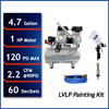 New Quiet Flow Oil-Free Air Compressor & LVLP Spray Painting Kit #11641C