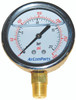 Air Compressor Sales Liquid-Filled Pressure Gauge, 1/4" NPT Bottom-Mount x 2.5" Face, 300 PSI, with dual pressure readings in psi and bar, featuring a liquid-filled dial for durability.