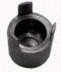 Air Compressor Sales Unloader Fork, black metal component with a circular opening and a flat base for machinery use.