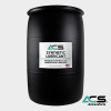 Air Compressor Sales MAX Coolant Air Compressor Lubricant, 55 Gallon Drum with label indicating synthetic lubricant for air compressors.