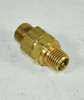 Air Compressor Sales Check Valve 0.25" NPT x 3/8" Compression CA6-0A Load Genie, brass check valve with threaded and compression fittings.